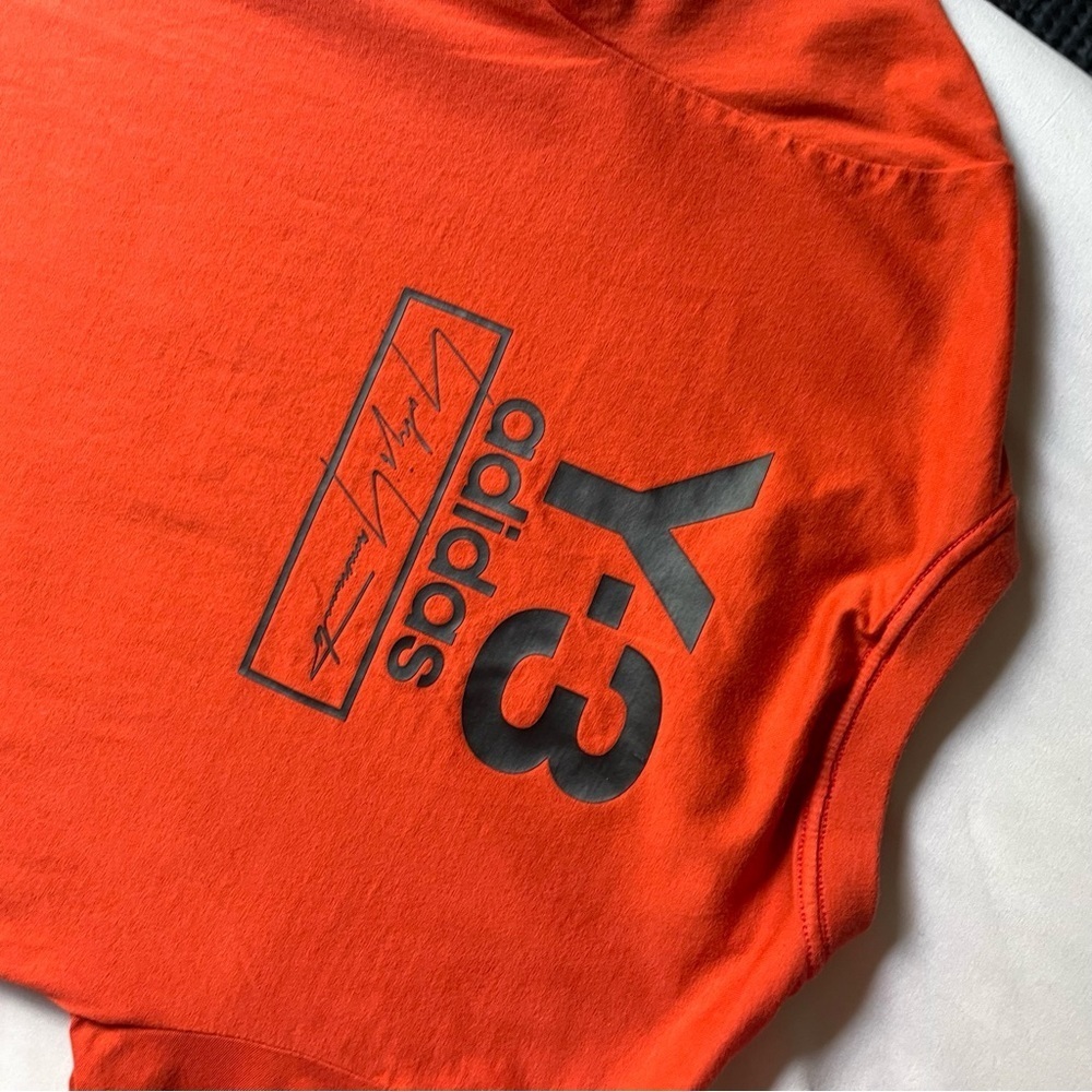 Y-3‎ ADIDAS YOHJI YAMAMOTO orange logo graphic short sleeve T-shirt